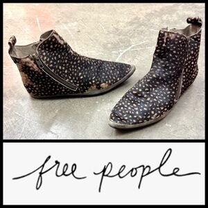FREE PEOPLE MELROSE LEOPARD ANKLE BOOTS